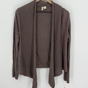 Moth Anthropologie Brown Linen Blend Waterfall Open Cardigan Size Medium